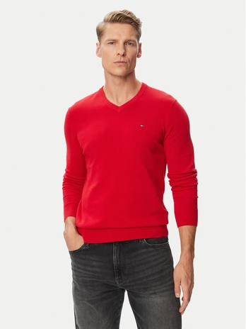 Tommy Hilfiger Megztinis Essential MW0MW14745 Raudona Regular Fit