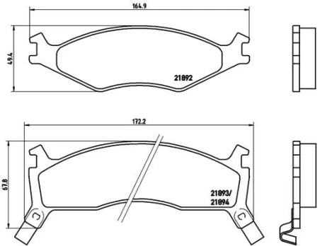 Stabdžių trinkelių rinkinys, diskinis stabdys BREMBO P 30 006