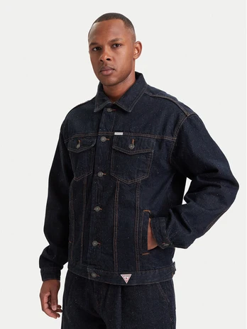 Guess Jeans Džinsinė striukė M6YN38 D1314 Tamsiai mėlyna Oversize