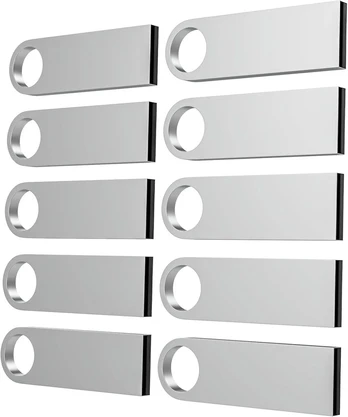 10 vnt. Usb atmintinė 8 Gb, metalinė, atspari vandeniui