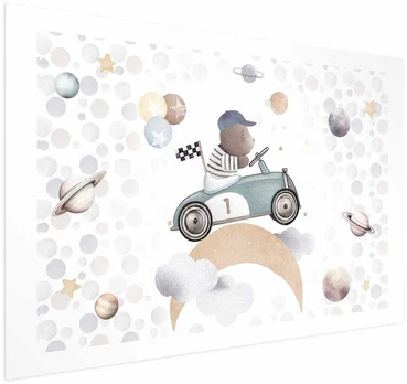 Artgeist Plakatas - Bear in a Race Car