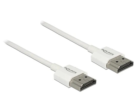 DELOCK HDMI-Kabelis HighSpeed Ethernet A->A 4K 3D 0,50m baltas