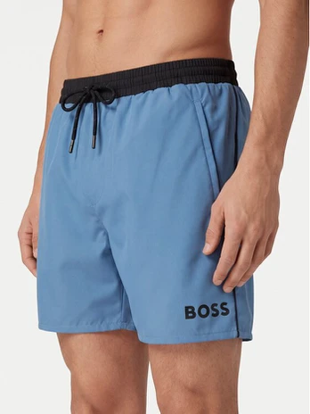 BOSS Plaukimo šortai Starfish 50514429 Šviesiai mėlyna Regular Fit