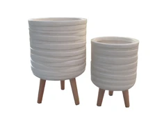 Vazonas Domoletti LT14642T-1S, keramika/molis, Ø 24 cm, rudas kaina