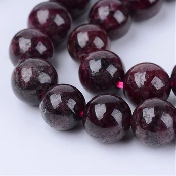 Natūralaus Granato karoliukų gija 4 mm