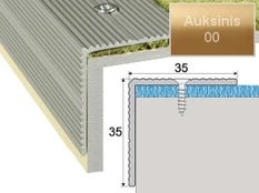 Profilis Effector A34 laiptams | auksinis 90 cm 35x35 mm