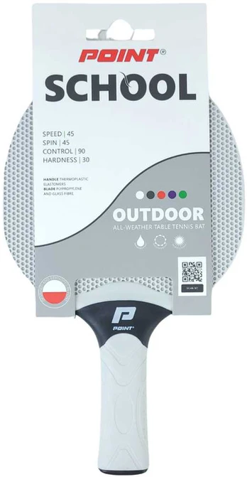 Rakietka do ping ponga Point School outdoor balta