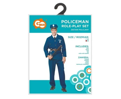 Policininko kostiumas vyrams, dydis 56, 182 cm