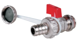 Cinkuotas išleidimo ventilis AQUER 1/2", plieninis žarnos antgalis
