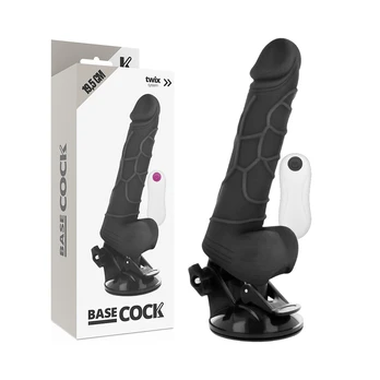 BASECOCK - Realistiškas vibratorius su nuotolinio valdymo pul