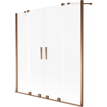 Vonios sienelė Mexen Velar Duo, 150 x 150 cm, Rose gold/matinis stiklas