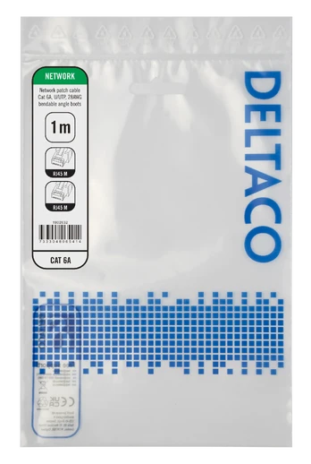 Patch kabelis DELTACO, Flex-Boot Bendable CAT.6A U/UTP 28AWG, 1m / 1902632