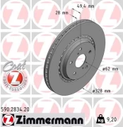 Stabdžių diskas ZIMMERMANN 590.2834.20 kaina