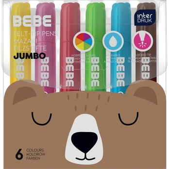 Jumbo flomasteriai "bebe Friends", 6 spalvos