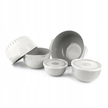 Virtuvinių dubenėlių rinkinys 7El + Colander 3L Plastic White