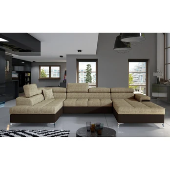 Kampinė sofa Eduardo su patalynės dėže, audinys Berlin 03, Soft 66