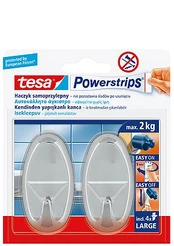 Tesa 58051 - Indoor - Universal hook - Chrome - Plastic - Adhesive strip - 2kg