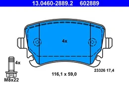 ATE 13.0460-2889.2 Brake pad set