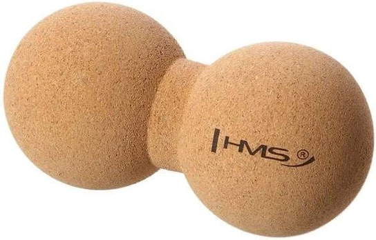Masažinis kamuolys HMS Double Massage Ball BLW02, rudas, 65 mm