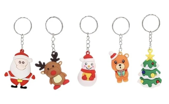 Kalėdinis raktų pakabukas Keyring, 5 vnt.