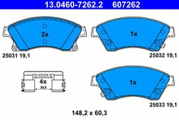 ATE 13.0460-7262.2 Brake pad set