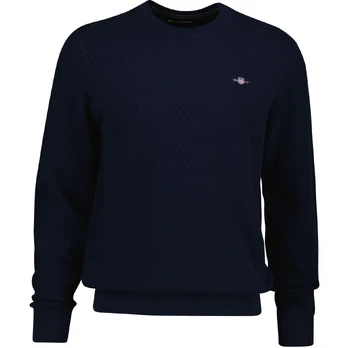 Megztinis vyrams, Mėlyna, micro texture c-neck