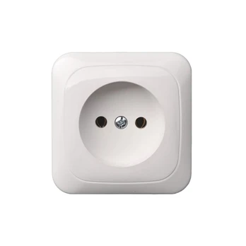 Paviršinis kištukinis lizdas ALFA, be įžeminimo, baltos sp.