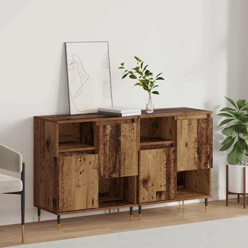 Šoninės lentynos 2 pcs Sena mediena 120 x 35 x 70 cm