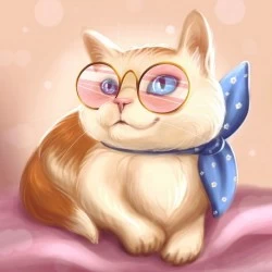 Deimantinis paveikslas Fluffy Kitty WD2450