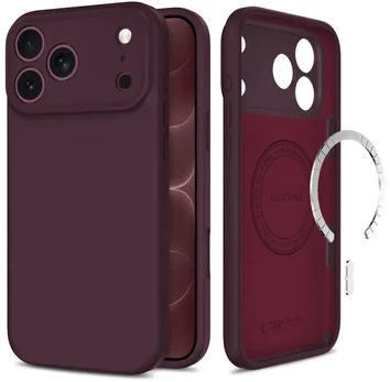 Dėklas TECH-PROTECT SILICONE MAGSAFE IPHONE 17 PRO / 18 PRO BURGUNDY