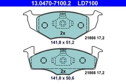 ATE 13.0470-7100.2 Brake pad set