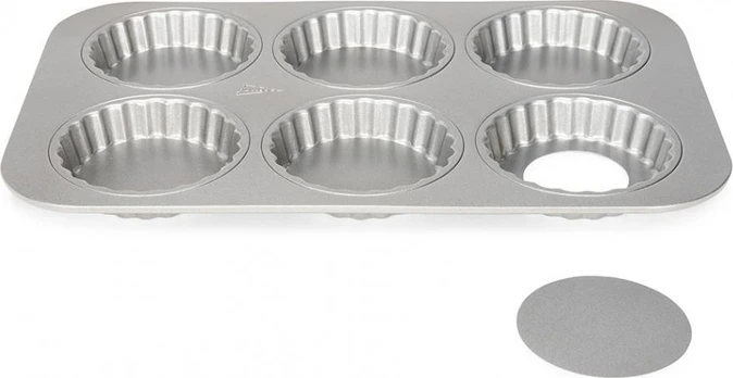 Patisse quiche formos Mini su laisvu dugnu 10 cm sidabro plieno