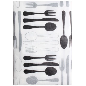 Staltiesė stačiakampė Splendid FORK, balta/juoda, 150 x 180 cm