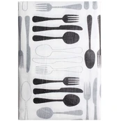 Staltiesė stačiakampė Splendid FORK, balta/juoda, 150 x 180 cm kaina