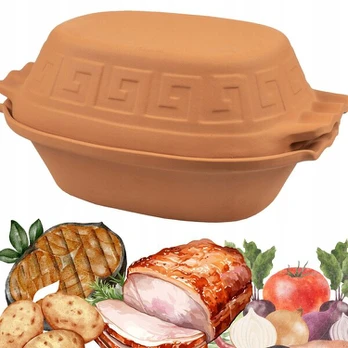 Romėniškas molinis kepimo puodas su dangčiu 4l