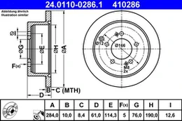 ATE 24.0110-0286.1 Brake Disc kaina