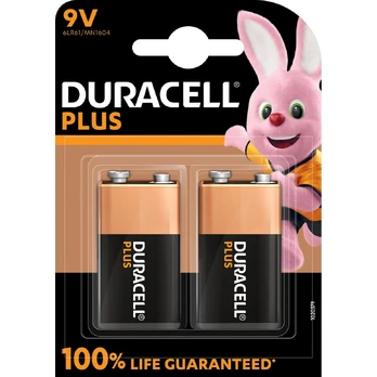 Duracell Plus-9V B2 9 V-blokbatteri Alkali-mangan 9 V 2 stk