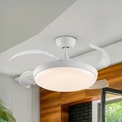 LED lubų ventiliatorius Venturi baltas/skaidrus DC, Ø 106 cm tylus