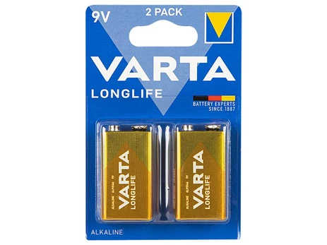 Varta Longlife -alkaliparisto, 9V, 2 kpl
