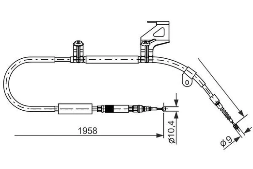 Trosas, stovėjimo stabdys BOSCH 1 987 477 604
