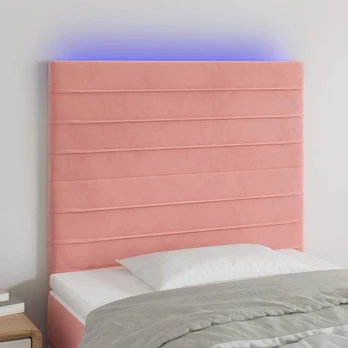 Galvūgalis su led, rožinės spalvos, 90x5x118/128cm, aksomas