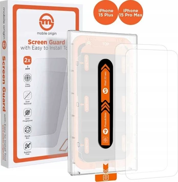 MOBILE ORIGIN Mobile Origin Oranžinis Screen Guard iPhone 15 Pro Max/15 Plus with easy applicator, 2 pack