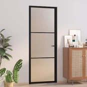 Vidaus durys, juodos, 76x201,5cm, matinis stiklas ir aliuminis kaina
