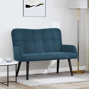 Dviejų vietų sofa Mėlyna 115 x 61 x 87 cm Aksomas