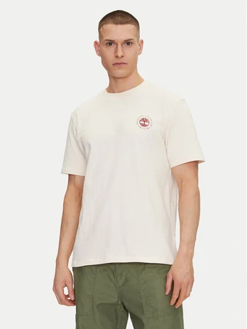 Timberland Marškinėliai TB0A6DPD Smėlio Regular Fit
