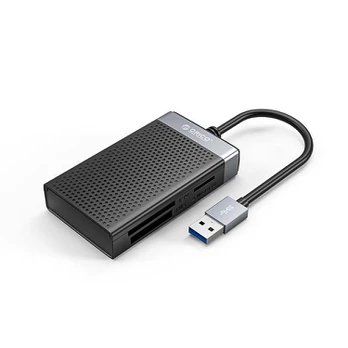 Orico CL4D-A3 USB-A 3.0 SD Micro SD CF MS 5 Gb/s Memory Card Reader - Juodas and Sidabrinis