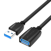USB 3.0 vyriškas USB moteriškas ilgintuvas, Vention 3 m (juodas) kaina