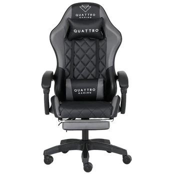 Žaidimų kėdė su pakoju Quattro Carbon Gray