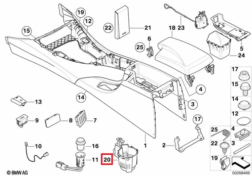 Bmw E90 E91 E92 Centro Konsolės Galinė Originalus 51167138582