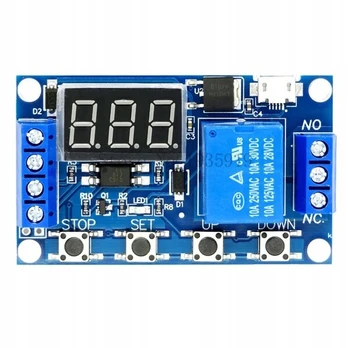 Laikmatis relės modulis Micro USB – Platus įtampos diapazonas 6–20V, Programuojamas, Relė 10A 230V